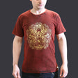 Nomad Sari Stonewashed Cotton T-Shirt  Hamsa  Maroon  Small