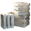 Wooden Storage Crates  Whitewash (Set of 3)
