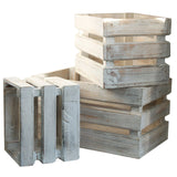 Wooden Storage Crates  Whitewash (Set of 3)