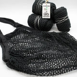 Pure Cotton Mesh Bag - Black