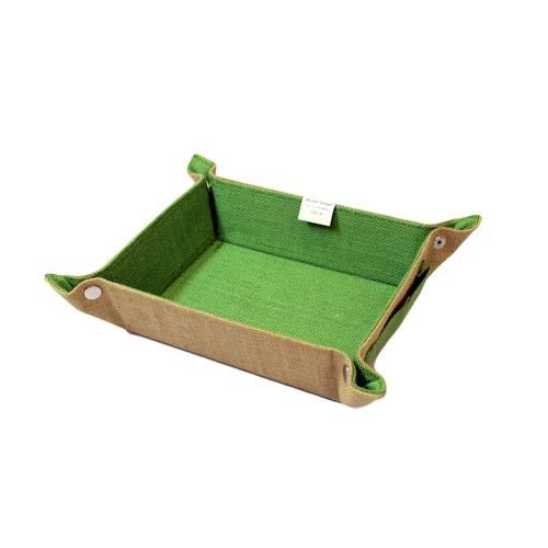Small Natural Jute Spa Tray - Green