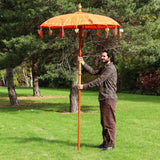 Bali Patio Parasol - Cotton - Orange Decor - 1.5m