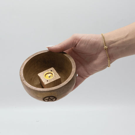 Small Ritual Bowl Incense Cone Holder 11x6.cm - (asst esoteric)