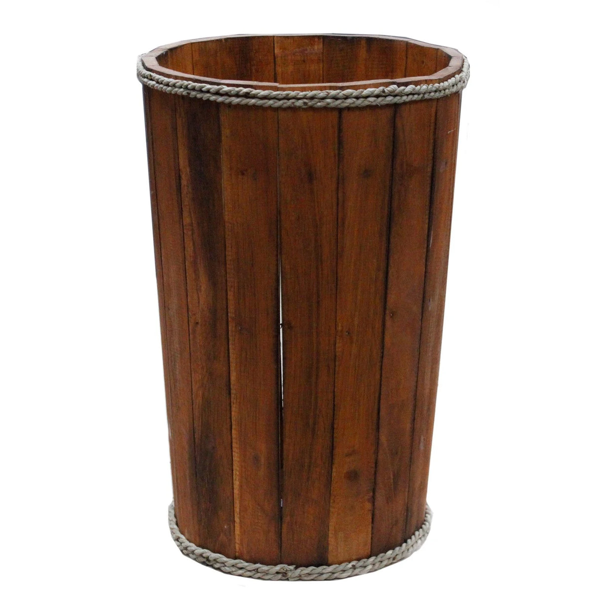 Large Wooden Storage Tub  Brown