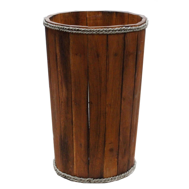 Large Wooden Storage Tub  Brown