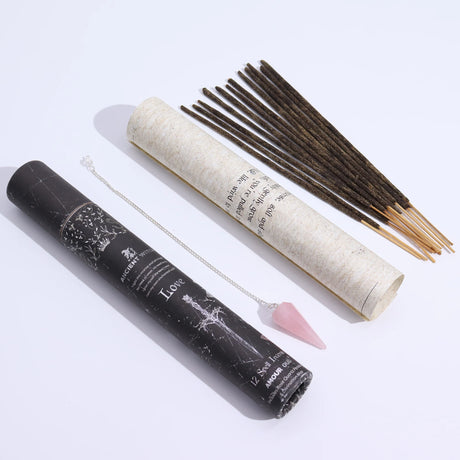 Ancient Witch Spell Incense - Love - Rose Quartz Pendulum