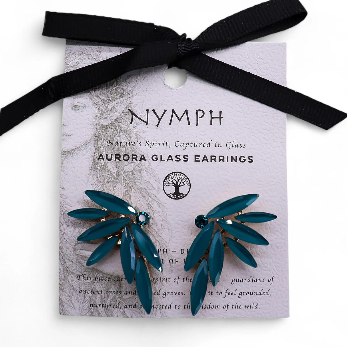 Teal Green - Vintage Glass - Faries - Earrings