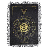 Ancient Witch Pendulum Divination Cloth - Sun Face - Black & Gold