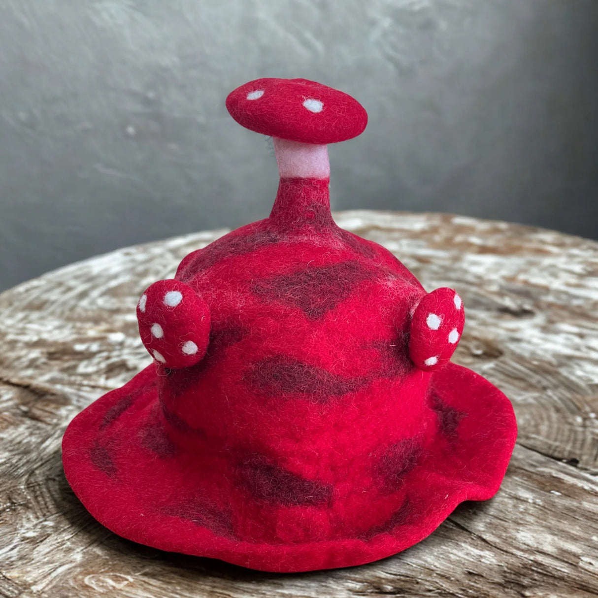 Felted Mushroom Hat - Rush To The Head Red