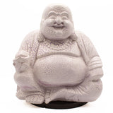 Laughing Buddha Lamp Lavender Crackle - Round Stand