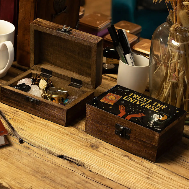 Medium Enamelled Box  - Trust the Universe