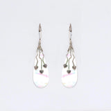 Shell & Silver Earrings - Three Hearts - MOP