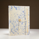 Lokta Mixed Blue Cotton Notebook  Large (21x15cm)  45 Leaves  Includes Bookmark