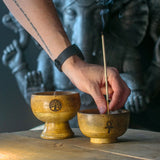 Lrg Ritual Bowl Incense Cone Holder 11x6.cm - Om