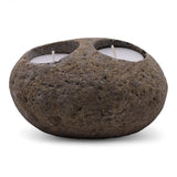 Natural Riverstone Candle Holder - Double Nightlight