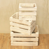 Wooden Storage Crates  Whitewash (Set of 3)