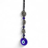 Hanging Stone Pendant - Pirite Stones & Beads- Evil Eye