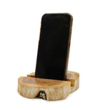 Lrg Gamal Wood Phone Holder - Whitewash