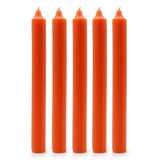 Solid Colour Dinner Candles - Rustic Orange - Pack of 5