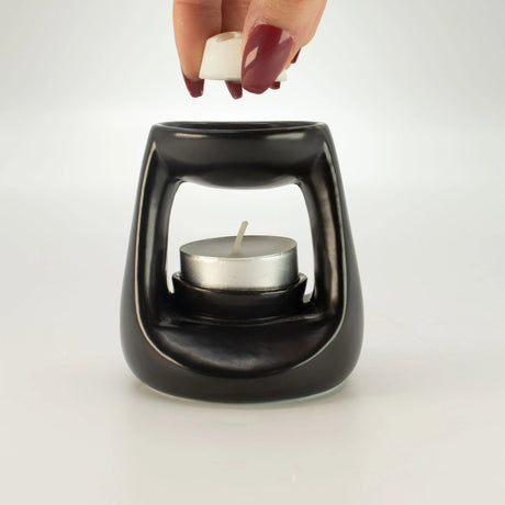 Ceramic Zen Oil Burner - Small Classic  - Matt Black