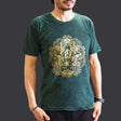 Nomad Sari Stonewashed Cotton T-Shirt  Hamsa  Green  Medium