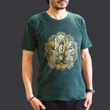 Nomad Sari Stonewashed Cotton T-Shirt  Hamsa  Green  Medium