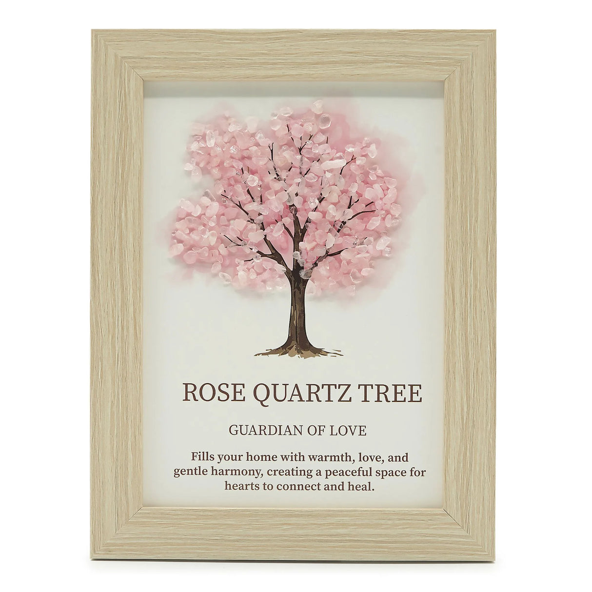 Gemstone Picture - Tree of Life - Rose Quartz (20x14.7x1cm)