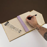 Lokta Bold Floral Notebook  Large (21x15cm)  45 Leaves  Includes Bookmark  Mustard Brown