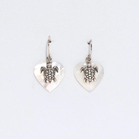 Shell & Silver Earrings - Sea Turtle - MOP