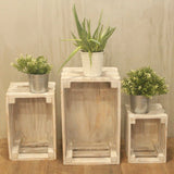 Wooden Storage Crates  Whitewash (Set of 3)