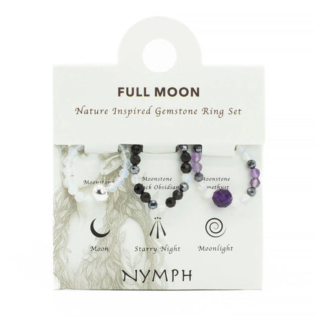 Nymph Spirit Gemstone Ring Set - Full Moon