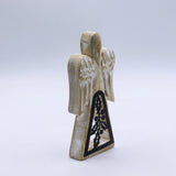 Mango Wood Angel - Whitewash with Iron Decor Cut Out