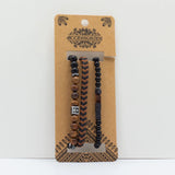 Mens Premium Bracelet Sets -  Black & Tans (asst)