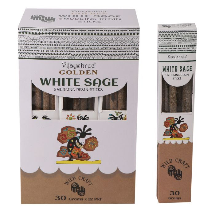 Golden White Sage Smudging Resin Sticks  30g