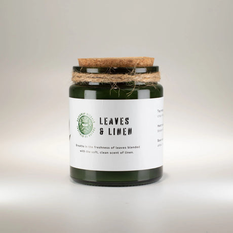 Greenman Woodwick Soy Candle - Leaves & Linen