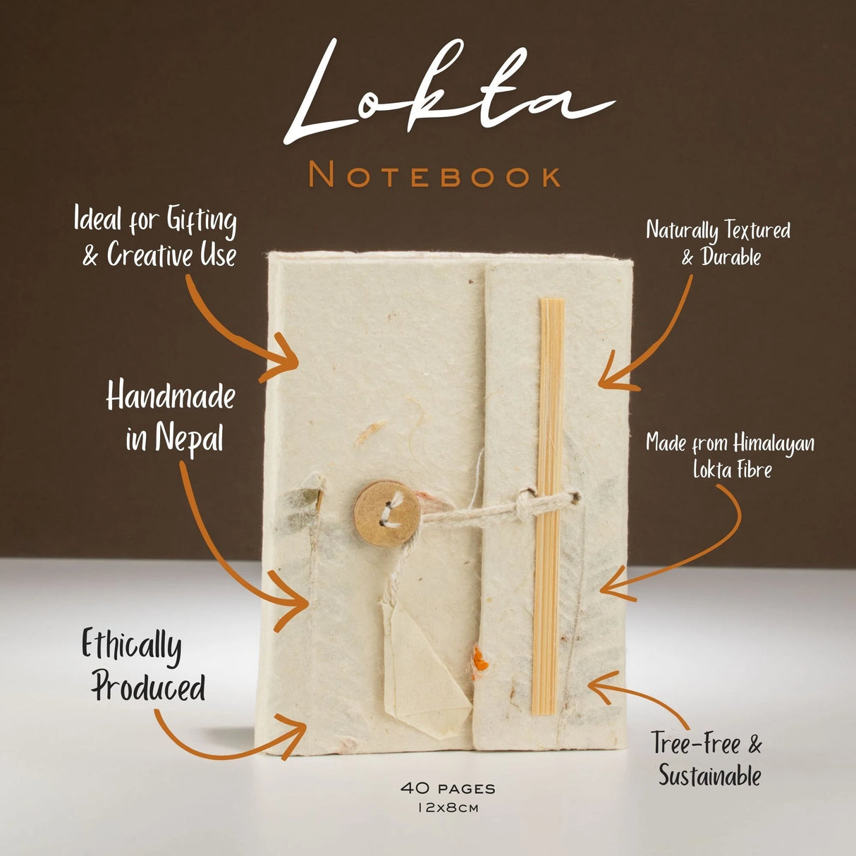 Lokta Mixed Flowers Notebook  Mini (12x8cm)  40 Leaves