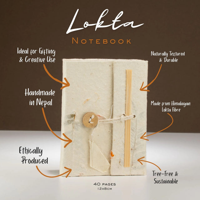 Lokta Mixed Flowers Notebook  Mini (12x8cm)  40 Leaves