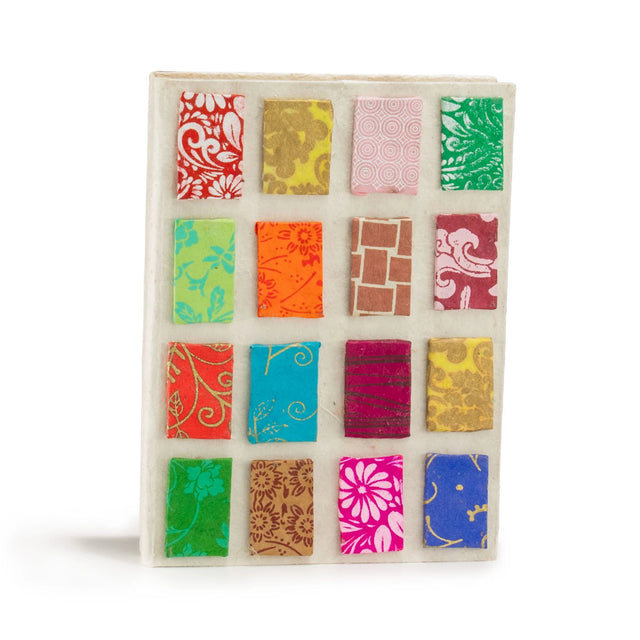 Lokta Mini Tiles Notebook  Medium (15x12cm)  45 Leaves  Natural