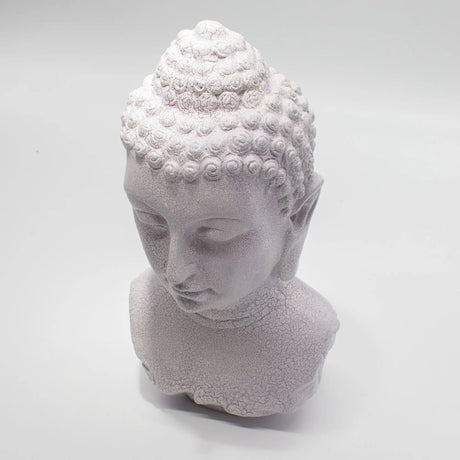 Buddha Bust Lamp Lavender Crackle - Oval Stand