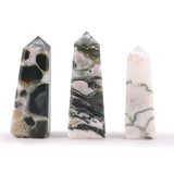 Gemstone Obelisk Points approx 5cm - Moss Agate