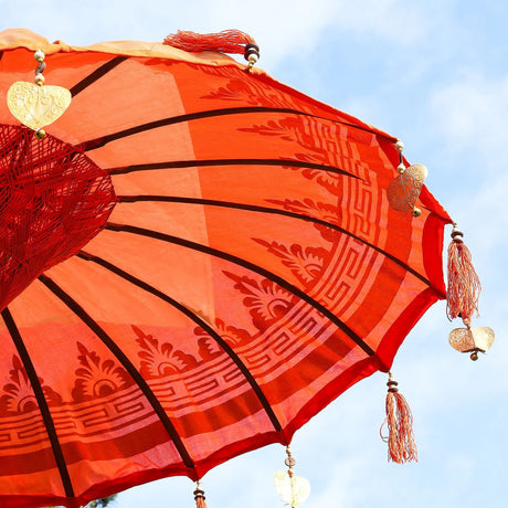 Bali Patio Parasol - Cotton - Orange Decor - 1.5m