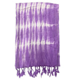Boho Java Art Stole/Scarf - Lavender Stripes & Motiff - 62x200cm