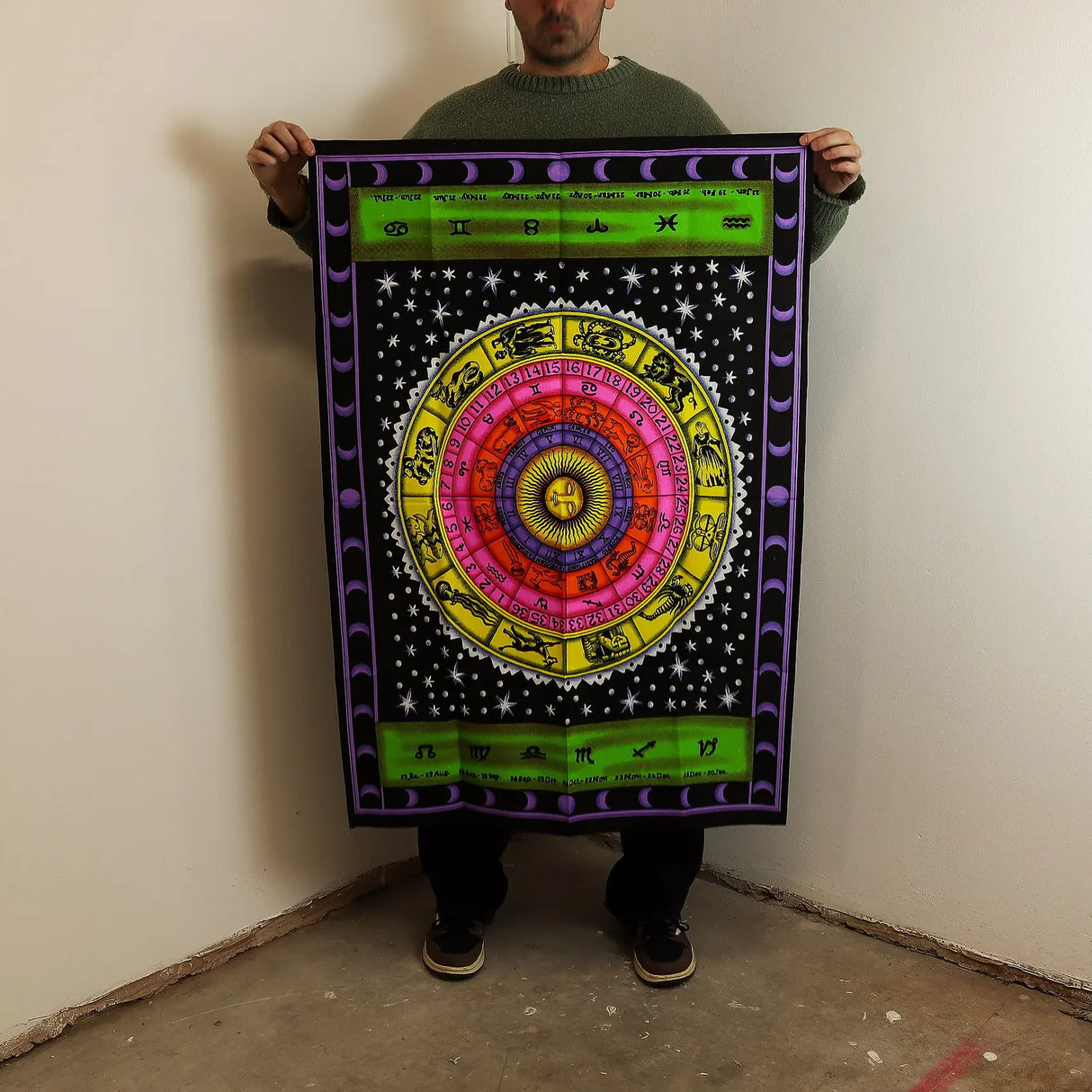 Cotton Wall Art (70x110cm) - Zodiac Colourful
