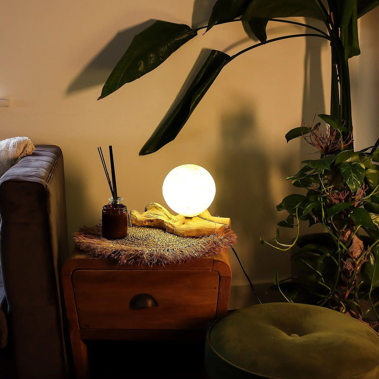 DriftGlow Lamp Cotton Wrap Cream Shade