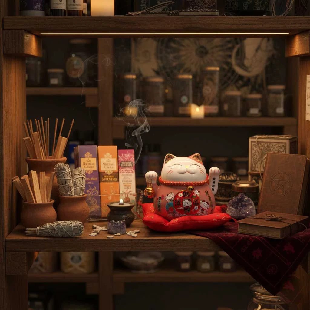 Mini Solar Powered Money Cat in Box - Black