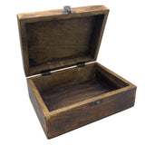 Large Ceramic Glazed Wood Box - 20x15x7.5cm - Blue Stars