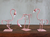 Hydroponic Home Dcor - Pink Metal Flamingo Des 1