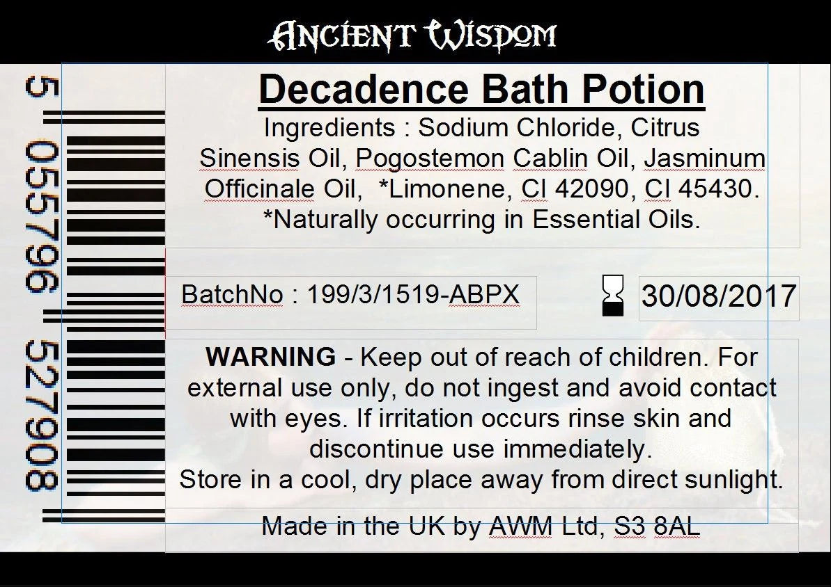 Bag Labels for Decadence (4 sheets of 18)
