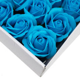 Craft Soap Flowers - Med Rose - Sky Blue
