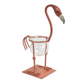 Hydroponic Home Dcor - Pink Metal Flamingo Des 2
